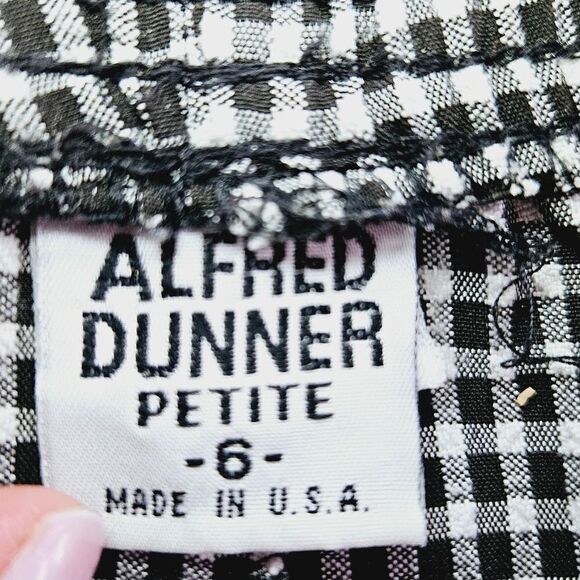 Vintage Alfred Dunner '80s Gingham Black & White Two Piece Matching Suit Set 6P - Picture 15 of 16